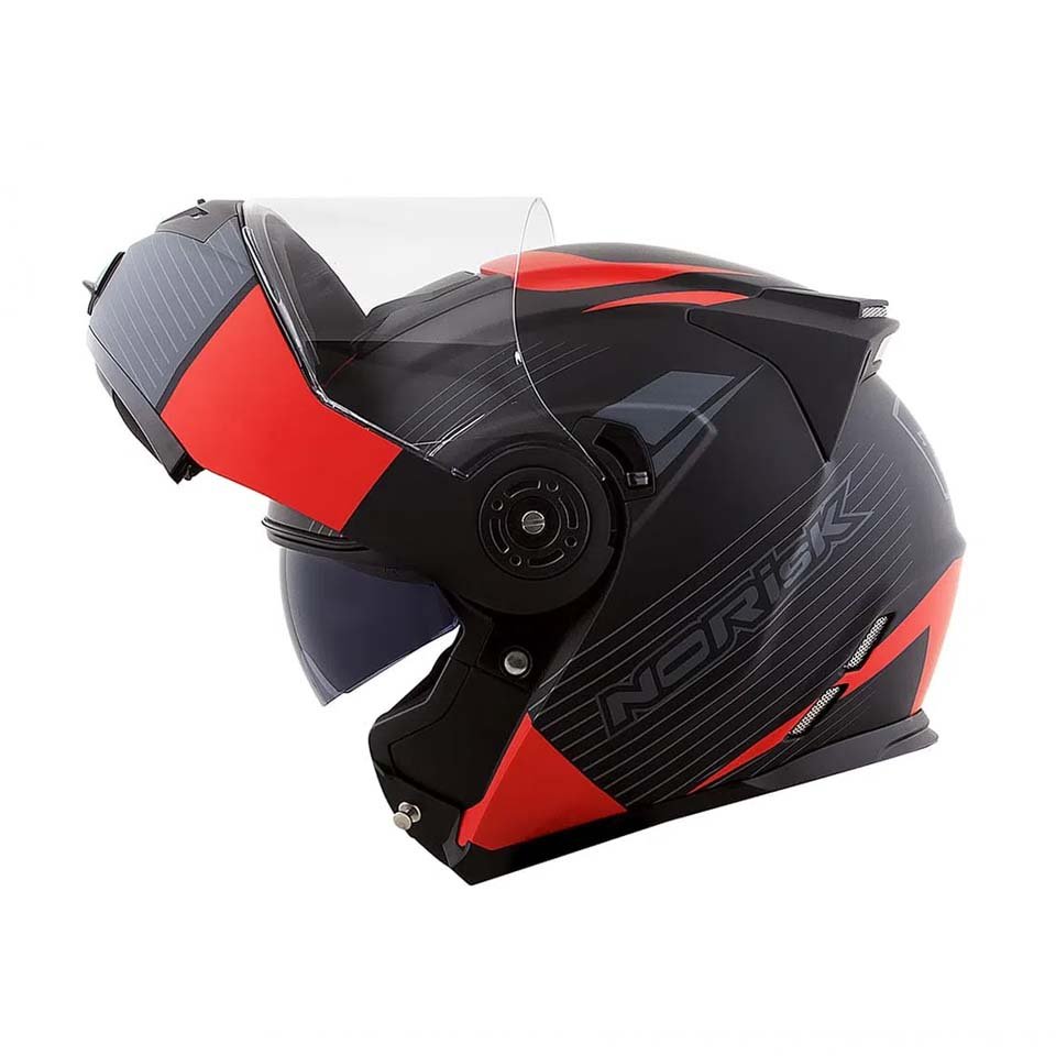 Capacete Norisk FF345 Route Stroke Matt Blk Grey Red Capacete Norisk FF345 Route Stroke Matt Blk Grey Red