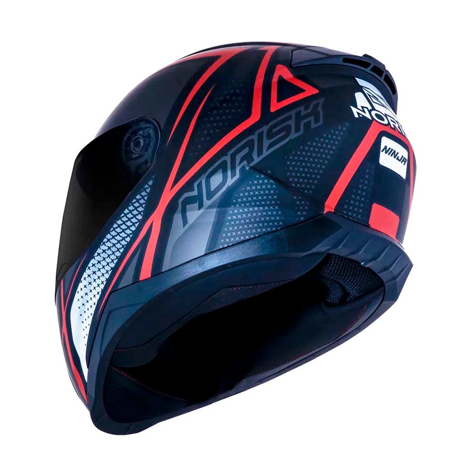 Capacete Norisk FF802 Razor Ninja Matte Black Titanium Red Capacete Norisk FF802 Razor Ninja Matte Black Titanium Red